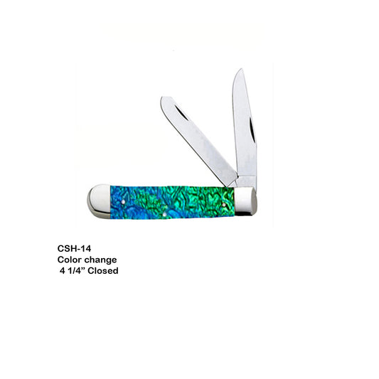 Circle SH Trapper Folding Knife -Morph Blue/Green - Irvine Tack & Western Wear