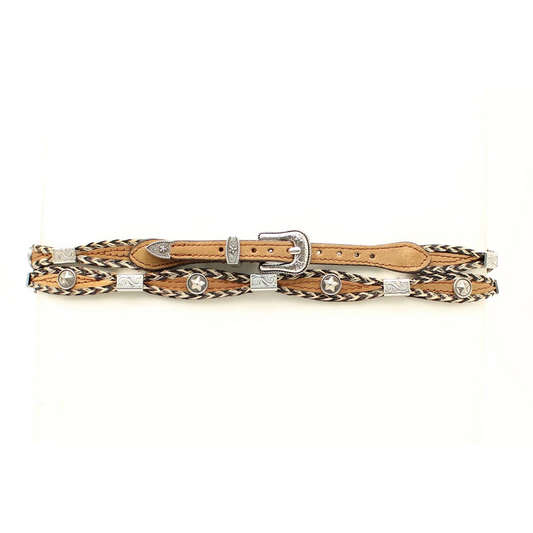 M&F Scalloped Concho Hat Band - Brown - Irvine Tack & Western Wear
