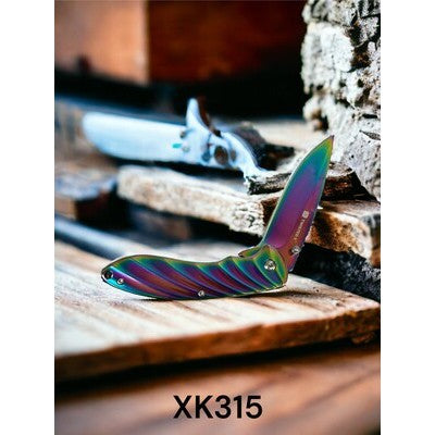 Twisted X Knife Folding Blade Stainless Steel Handle