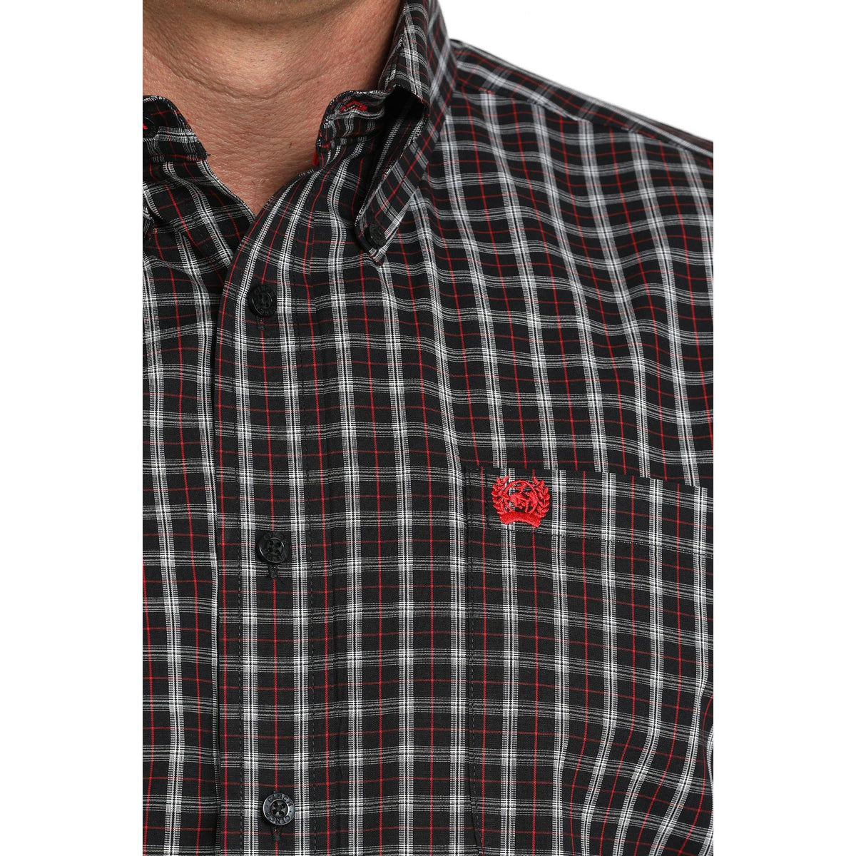 Cinch Men's Long Sleeve Western Plaid Shirt - Black
