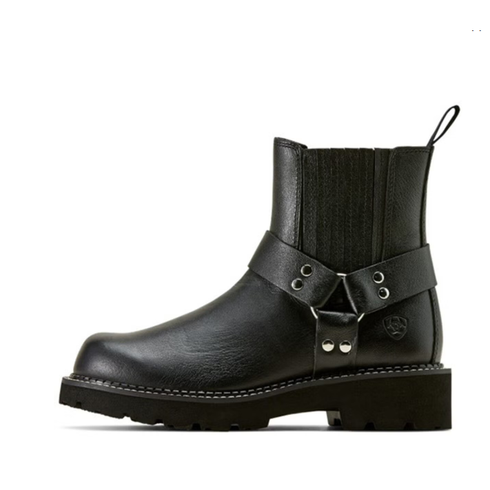 Ariat Women's Fatbaby Chelsea Harness Western Boot- Black Deertan
