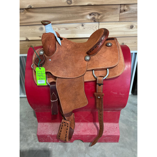 Irvine 14" Team Roping Saddle-Full Rough out