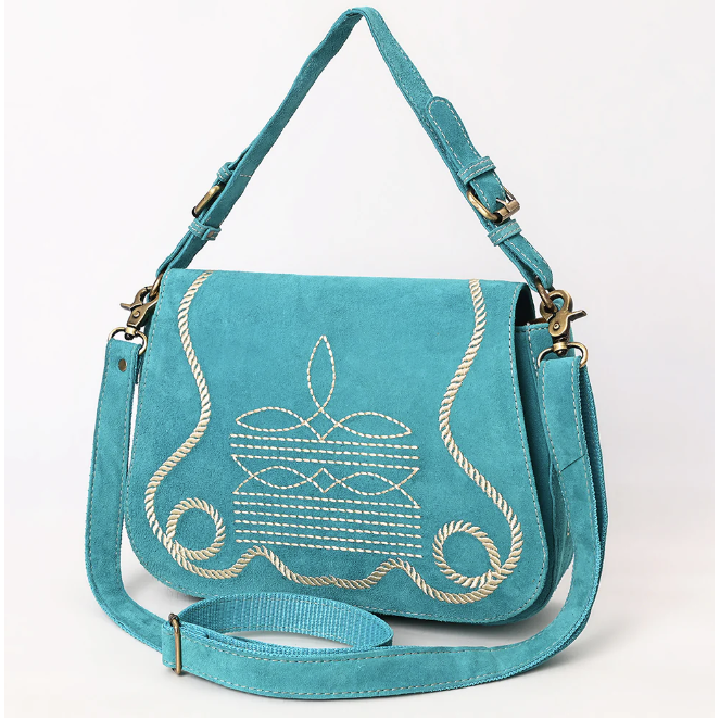 American Darling Women's Genuine Western Suede Leather Crossbody Purse
