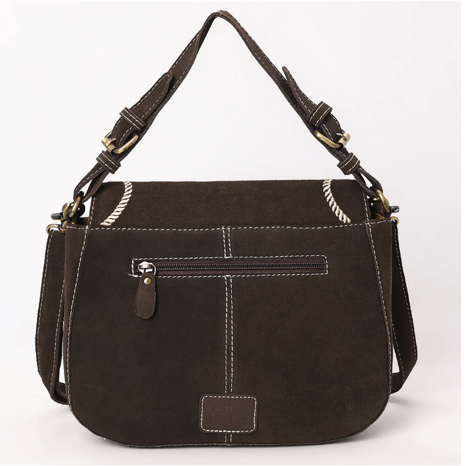 American Darling Women's Genuine Western Suede Leather Crossbody Purse