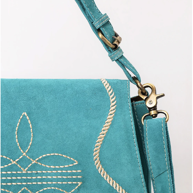 American Darling Women's Genuine Western Suede Leather Crossbody Purse