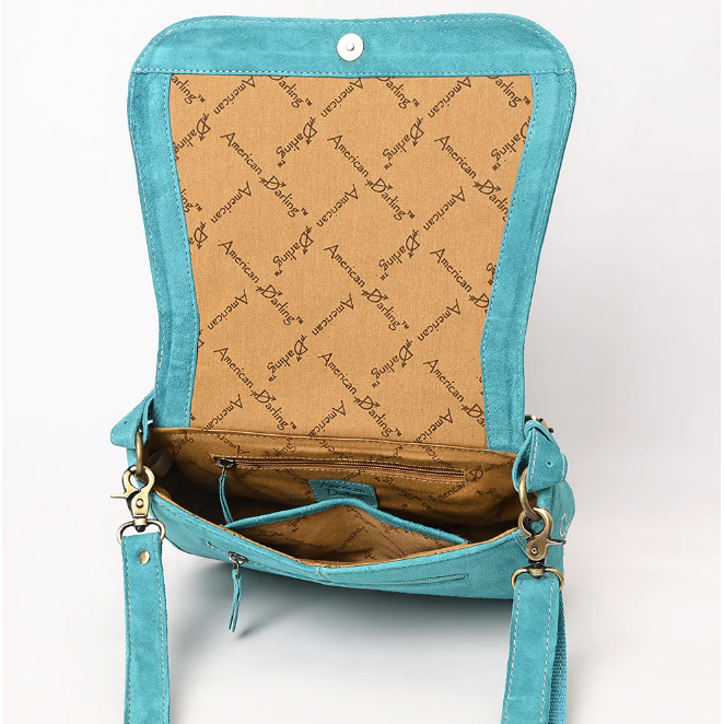 American Darling Women's Genuine Western Suede Leather Crossbody Purse