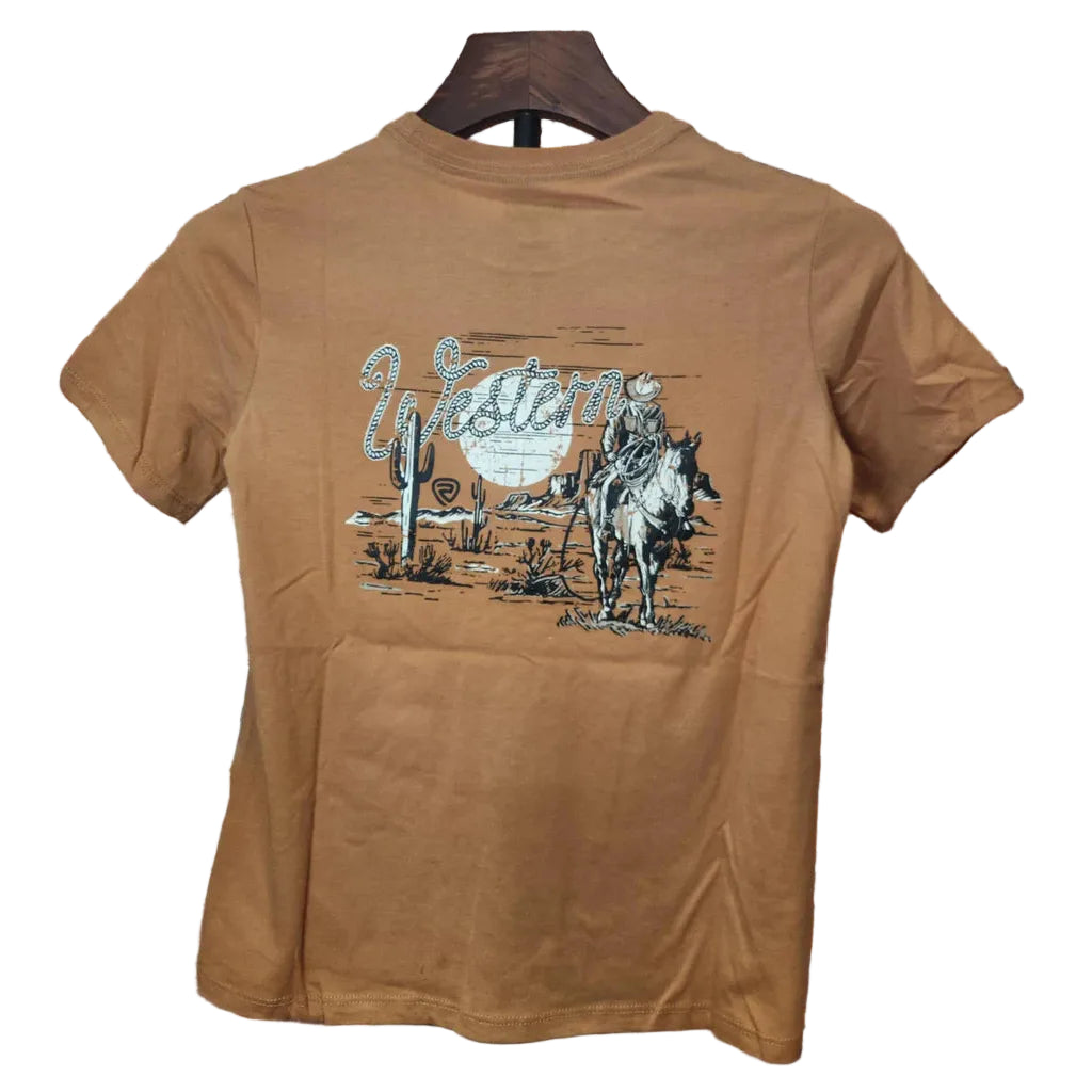 Rock & Roll Boy's Western Cowboy Graphic Tee - Camel - Irvine Tack & Western Wear