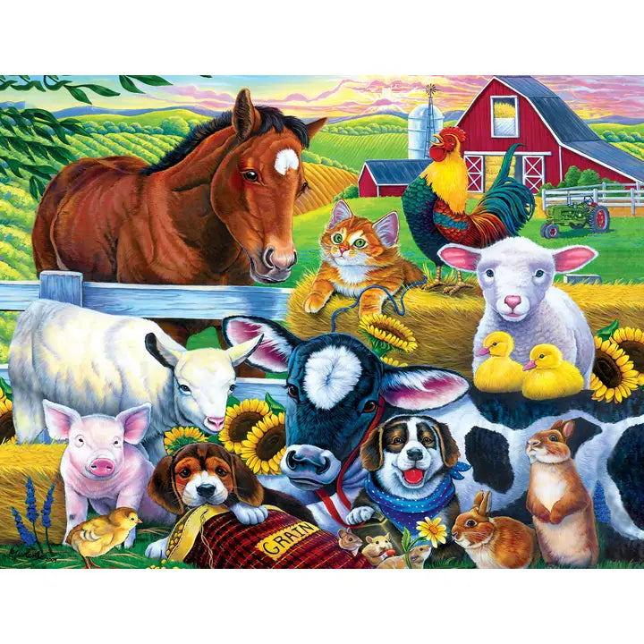 World of Animals Farm Friends 100 Piece Puzzle