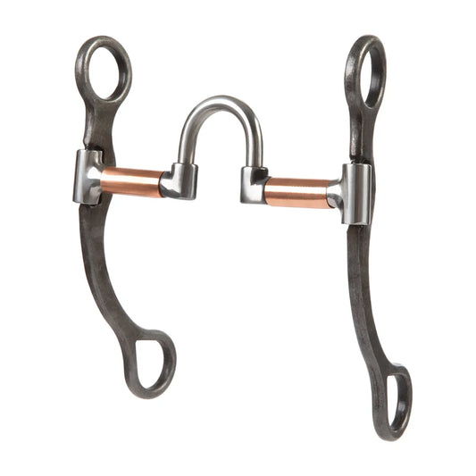 Weaver Professional Shank Bit 5" Low Port Correction Mouth with Flat Copper Roller Bars