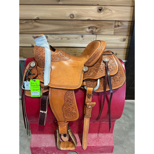 Rico 16" Bowen Roping Saddle - Natural Floral