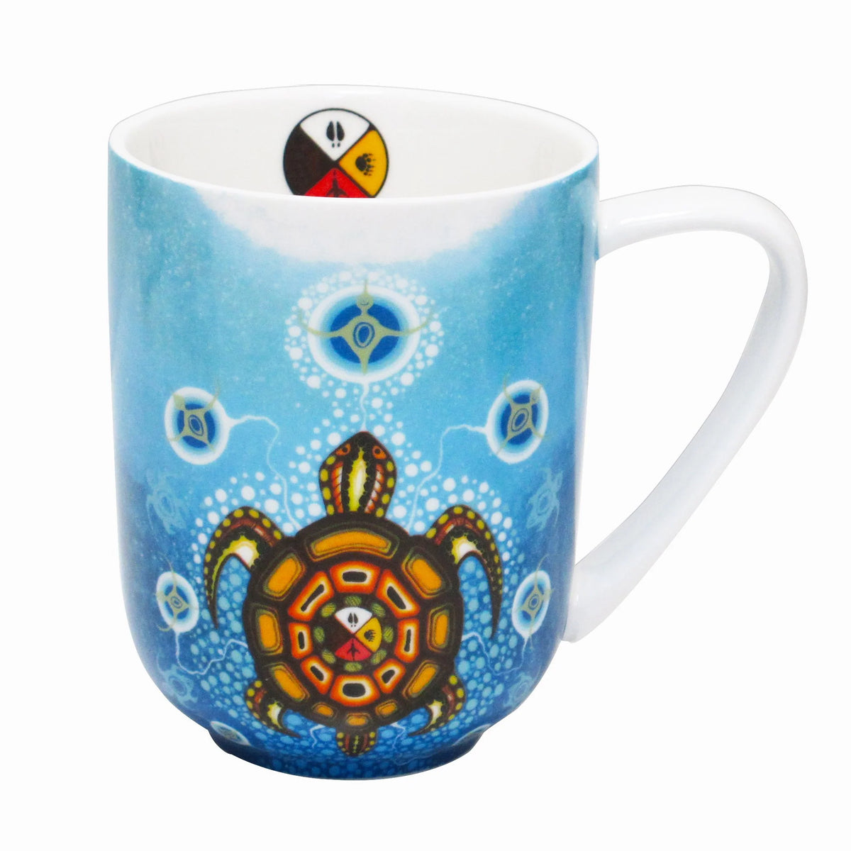 James Jacko Medicine Turtle 10 oz Porcelain Mug - Blue