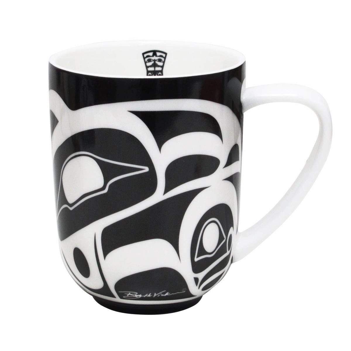 Roy Henry Vickers Raven 10 oz Porcelain Mug - Black/White