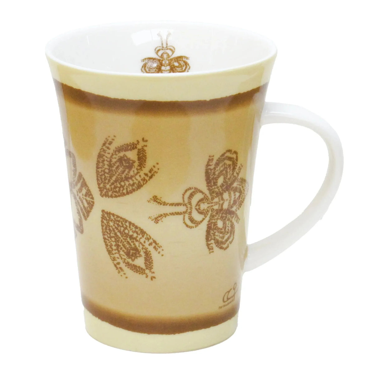 Pat Bruderer Bee-Lieve 10 oz Slender Mug - Brown/Beige