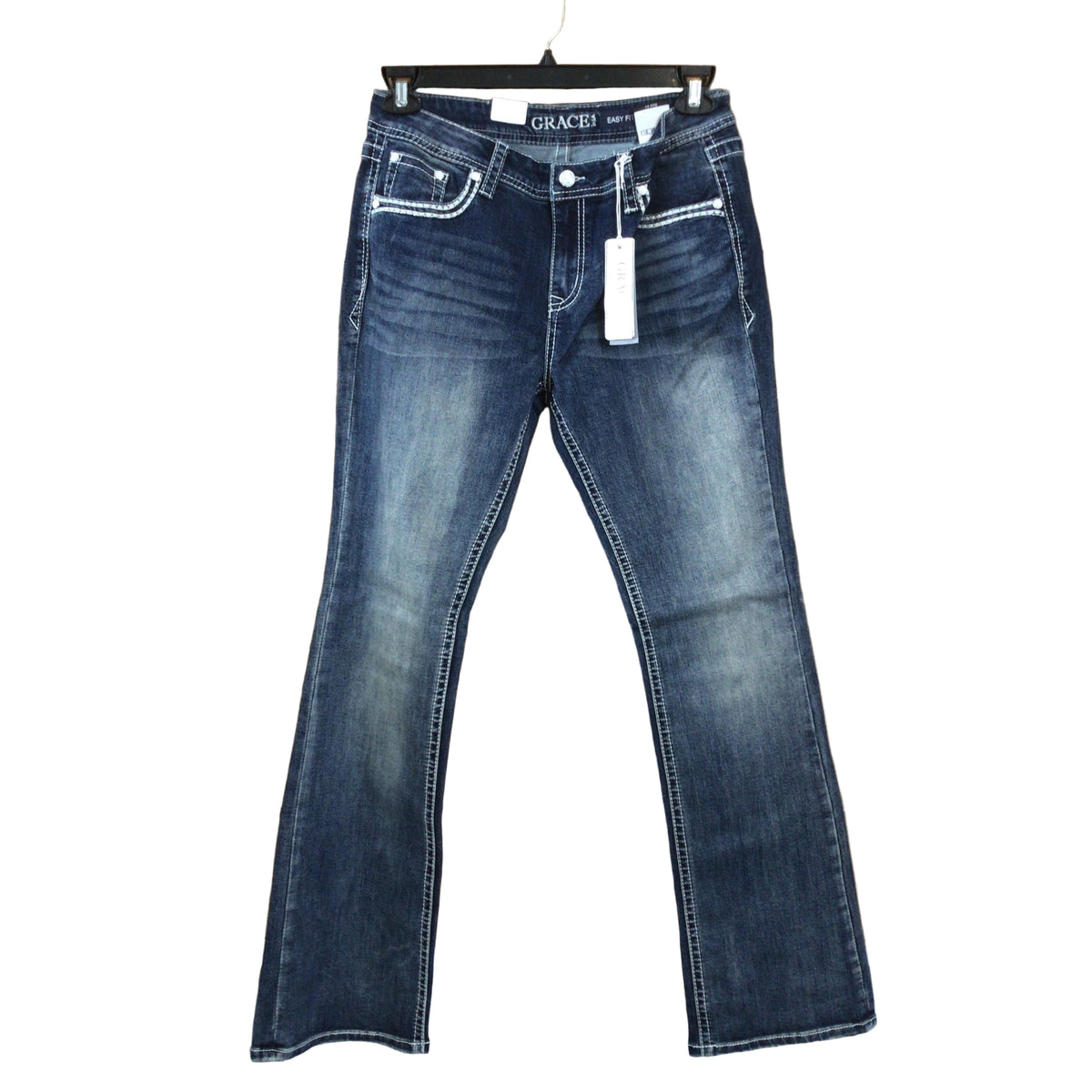 Grace in LA Women's Cowhide Detail Western Jeans
