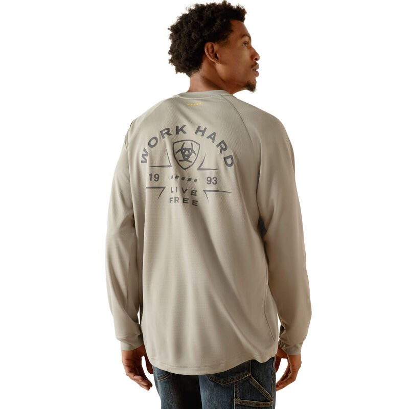 Ariat Men's Rebar Heat Fighter Work Hard Long Sleeve Tee Shirt - Assorted Colours