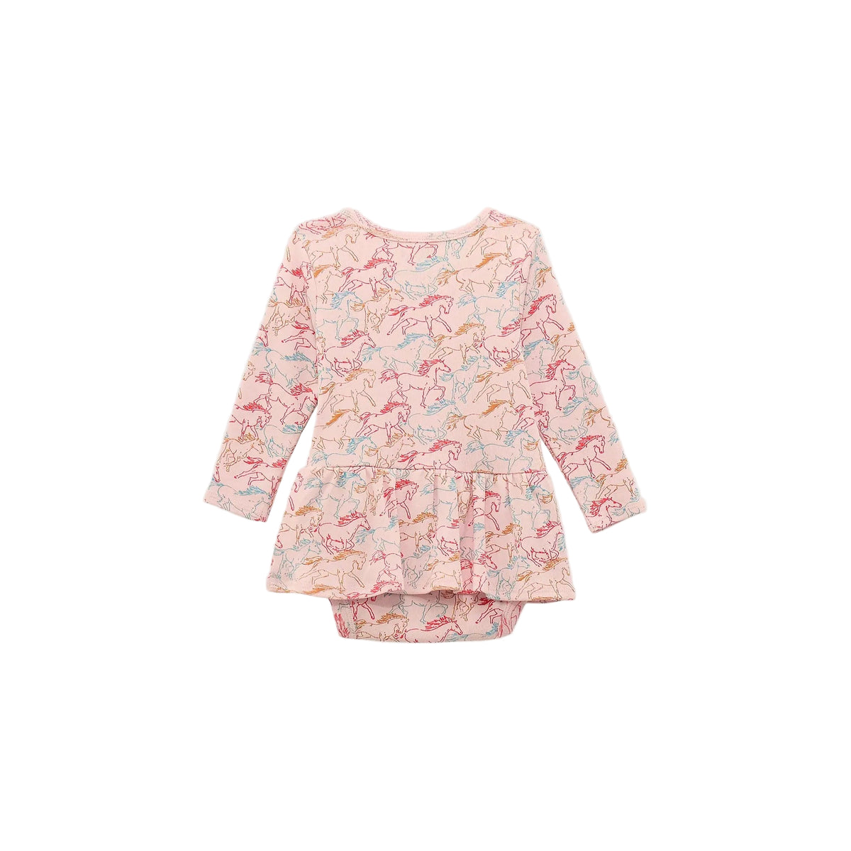 Wrangler Baby Girl's Long Sleeve Allover Print Skirted Onesie - Pink - Irvine Tack & Western Wear