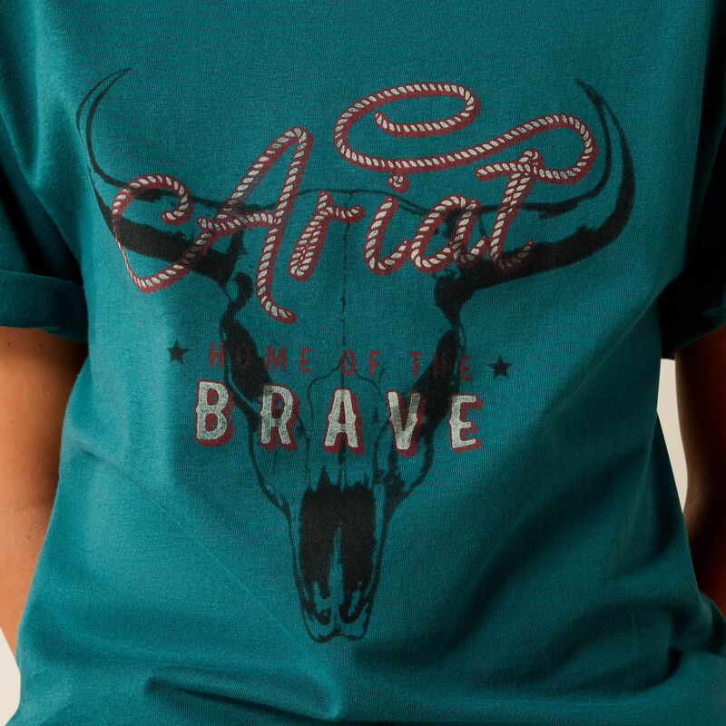 Ariat Boy's Cattle Skull Freedom Short Sleeve Tee Shirt - Mediterranean - Irvine Tack & Western Wear