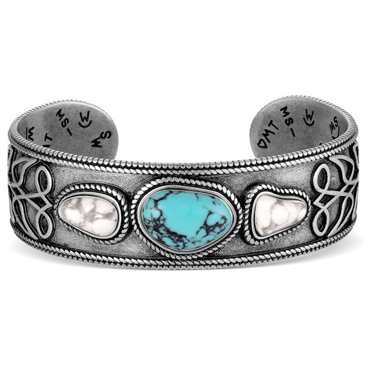 Montana Silversmiths Boot Stitch Turquoise Cuff/Bracelet
