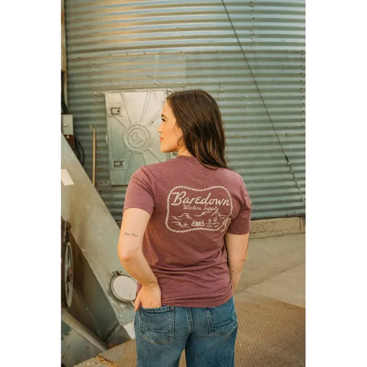 Baredown Brand Unisex Mesa Tee Shirt - Heather Maroon
