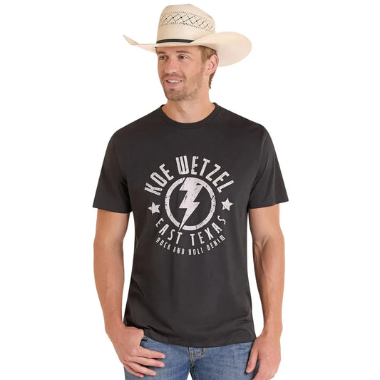 Rock & Roll Unisex Koe Wetzel Lightning Graphic Tee Shirt - Black