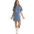 Rock & Roll Denim Women's Rhinestone Star T-Shirt Dress - Navy