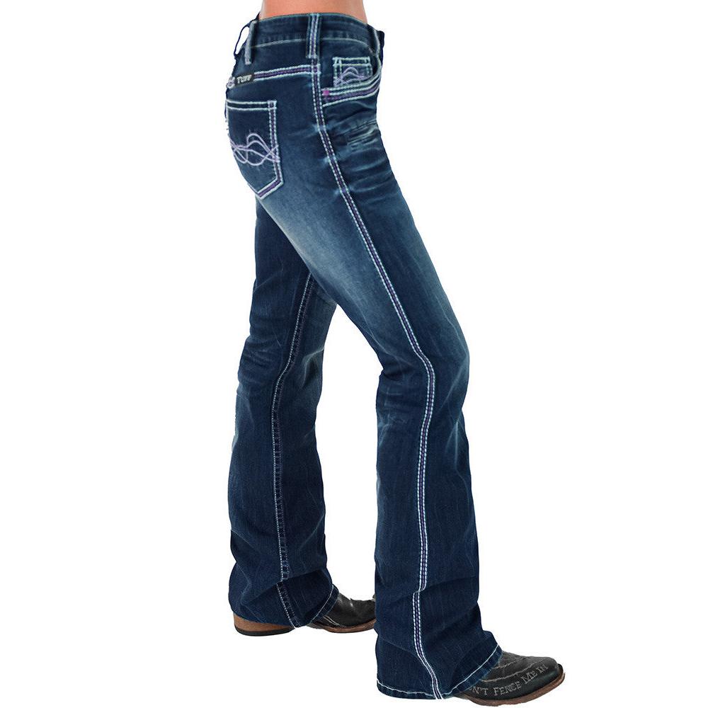 Cowgirl Tuff Women's Purple Hurricane Bootcut Jean - Dark Wash