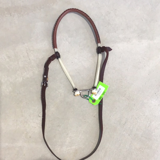 Irvine's Noseband Double Rope w/Leather-Dark Oil