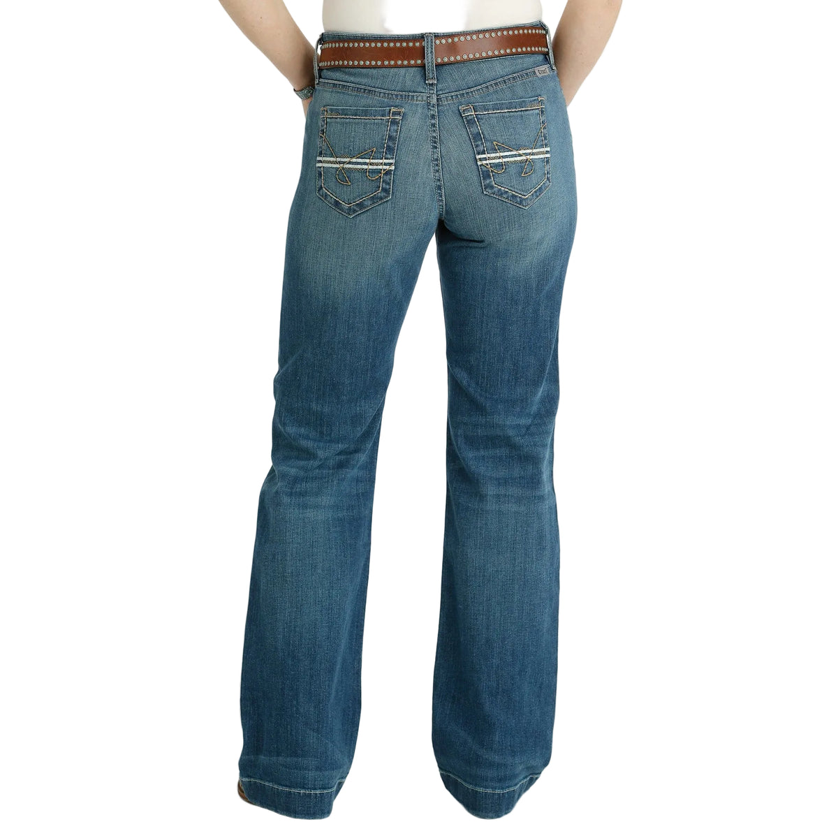 Cruel Women's Hayley Mid Rise Trouser Jeans - Medium Stonewash