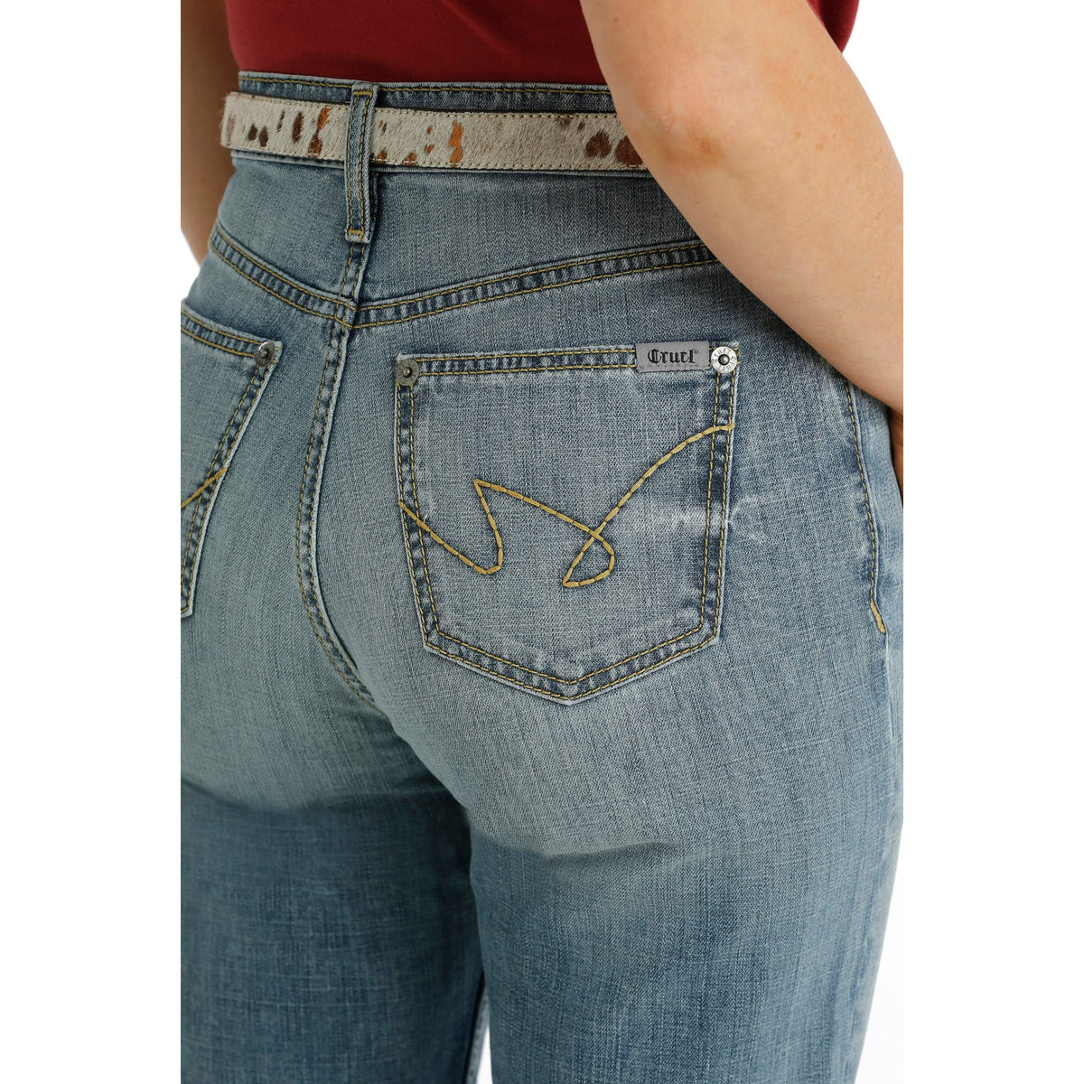 Cruel Women's Quinn High Rise Relaxed Straight Jeans - Light Stonewash