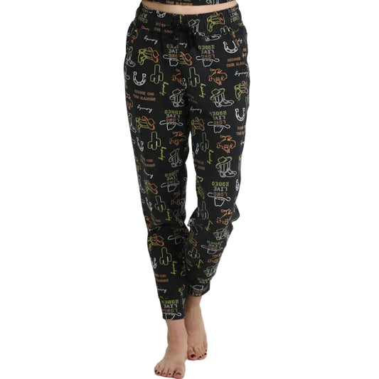 Cruel Women's Western Bronc Print Jogger - Black