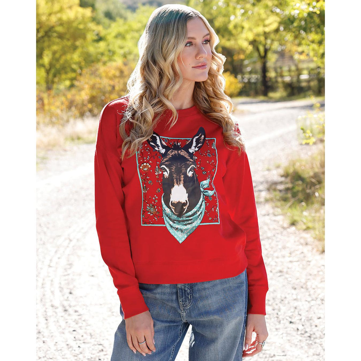 Cruel Girl Women's French Terry Crewneck Sweatshirt - Red