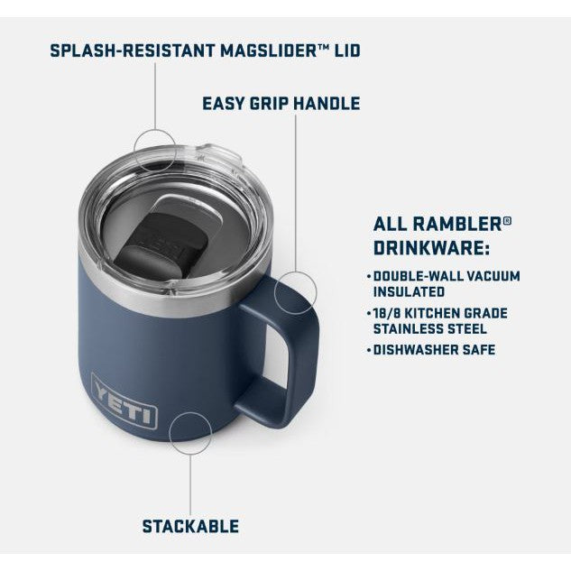 YETI Rambler 295 mL Stackable Mug with DuraSip Ceramic Lining - Navy
