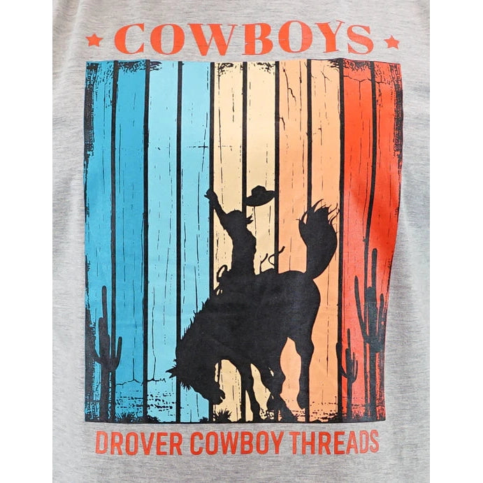 Drover Unisex Bucking Horse T-Shirt - Grey Heather