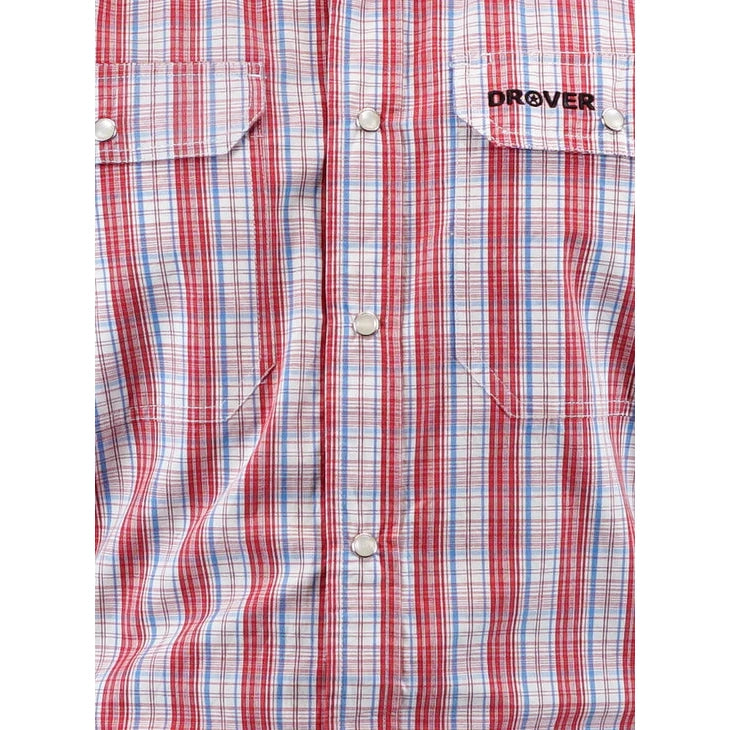 Drover Men's Signature Series Classic Fit Twister Snap Shirt - Red White & Blue
