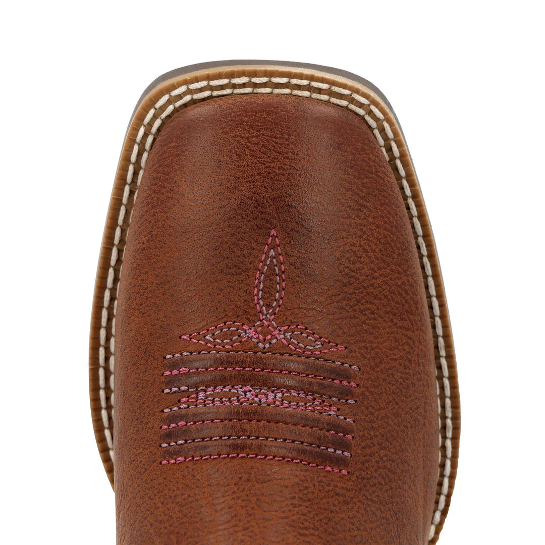 Durango Little Kids Shyloh 8" Square Toe Western Boot - Rusty Brown/ Dusty Rose - Irvine Tack & Western Wear