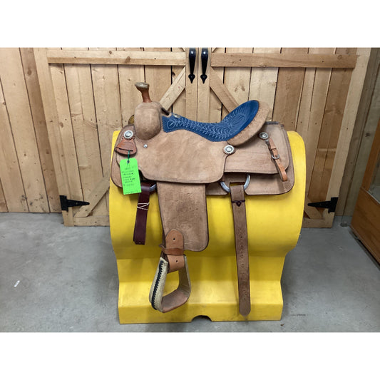 Used  15.5 Billy Cook Original Signed Calf Rope Saddle