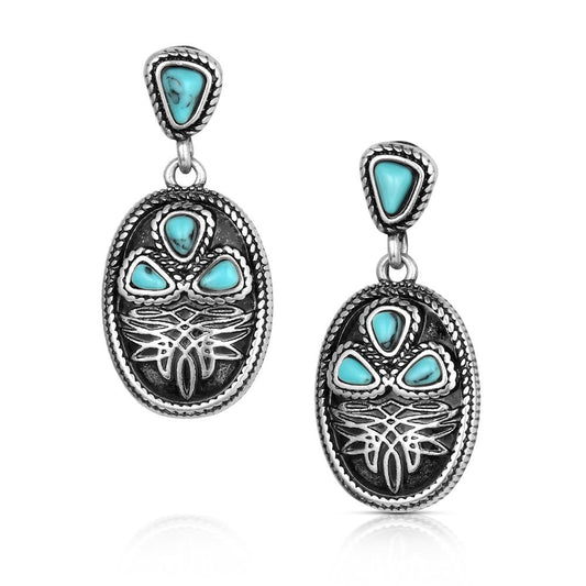 Montana Silversmiths Boot Stitch Earrings - Turquoise