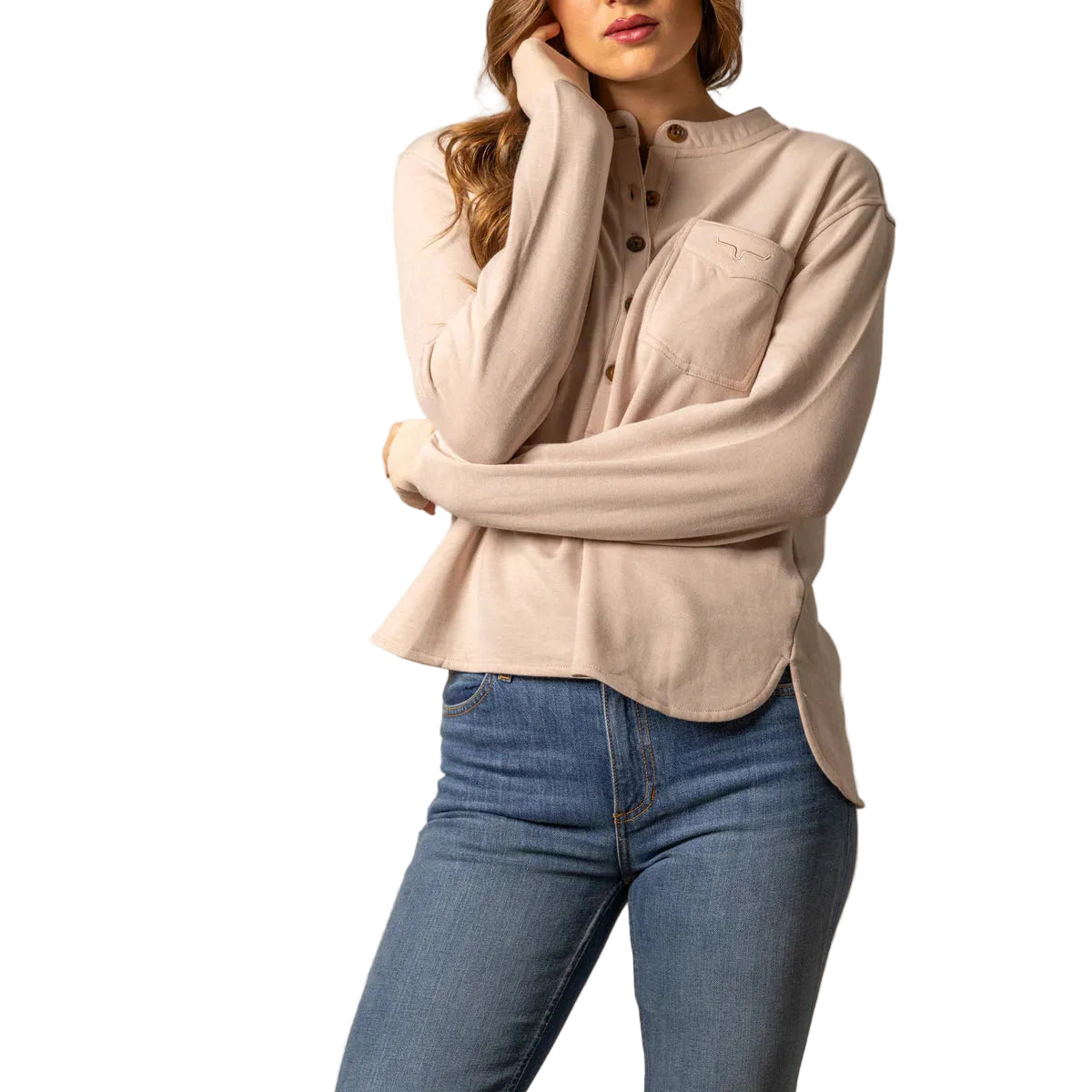 Kimes Women's Long Sleeve Elouise Henley Sweatshirt- Multiple Colours - Irvine Tack & Western Wear