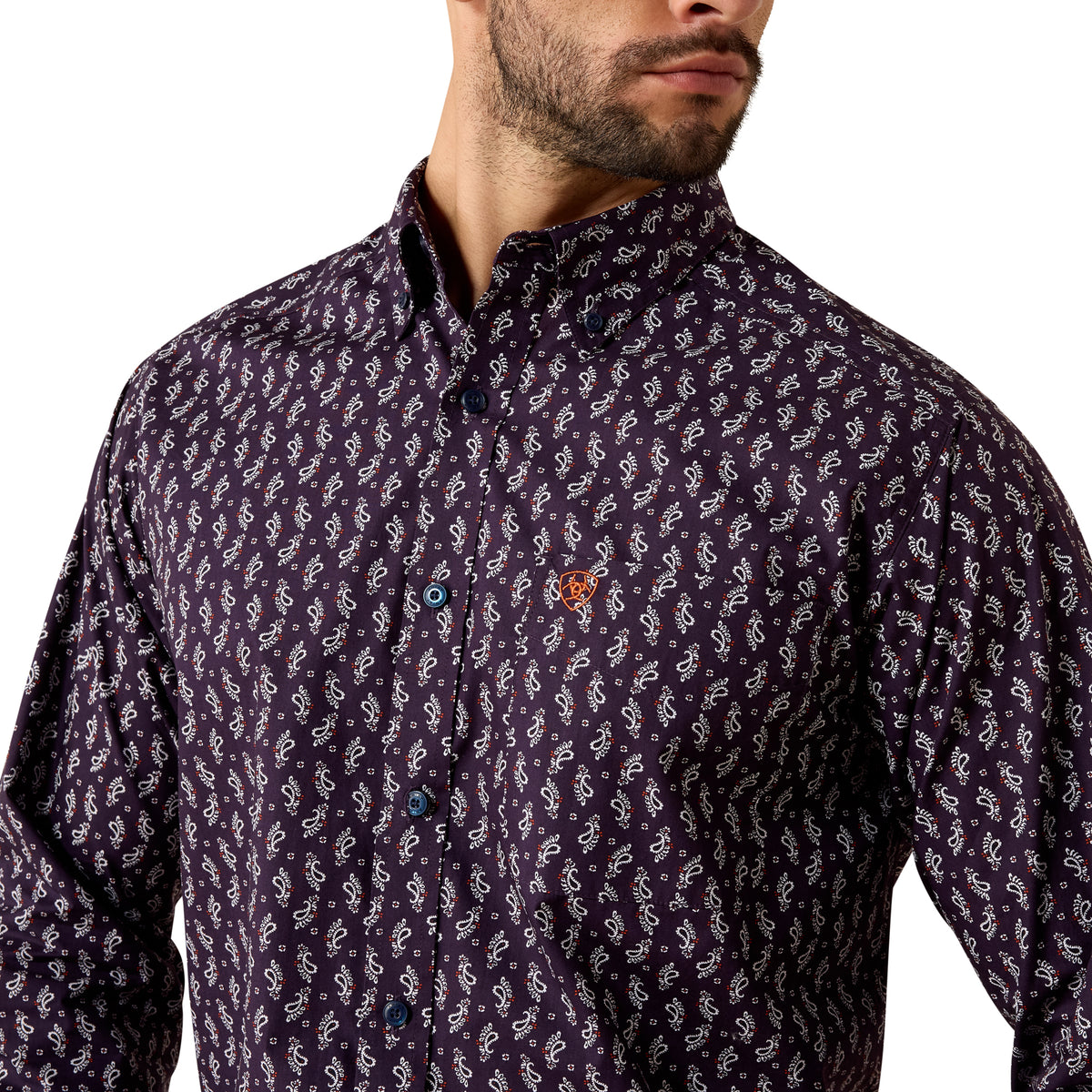 Ariat Men's Parry Classic Fit Shirt - Purplavy Paisley Print