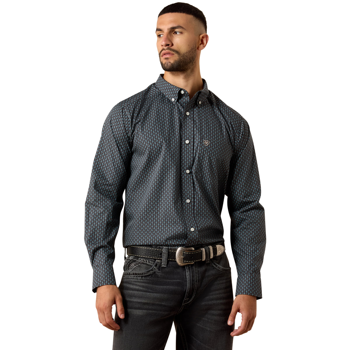 Ariat Men's Wrinkle Free Barnaby Classic Fit Shirt - Phantom Paisley Print