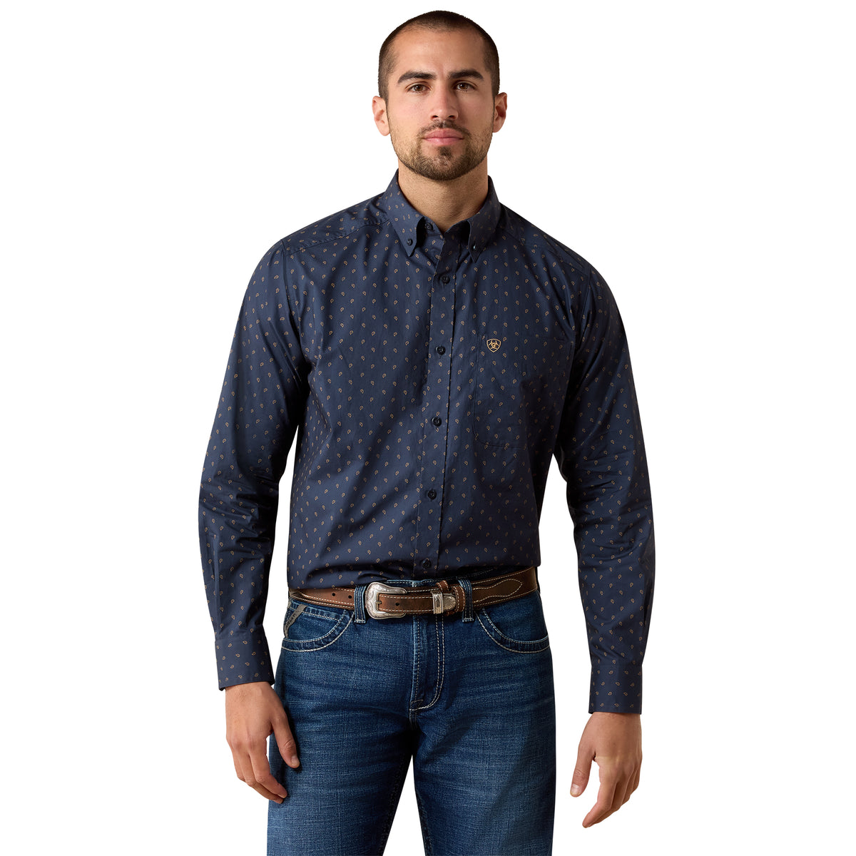 Ariat Men's Canyon Classic Fit Shirt - Blue Night Foulard Print