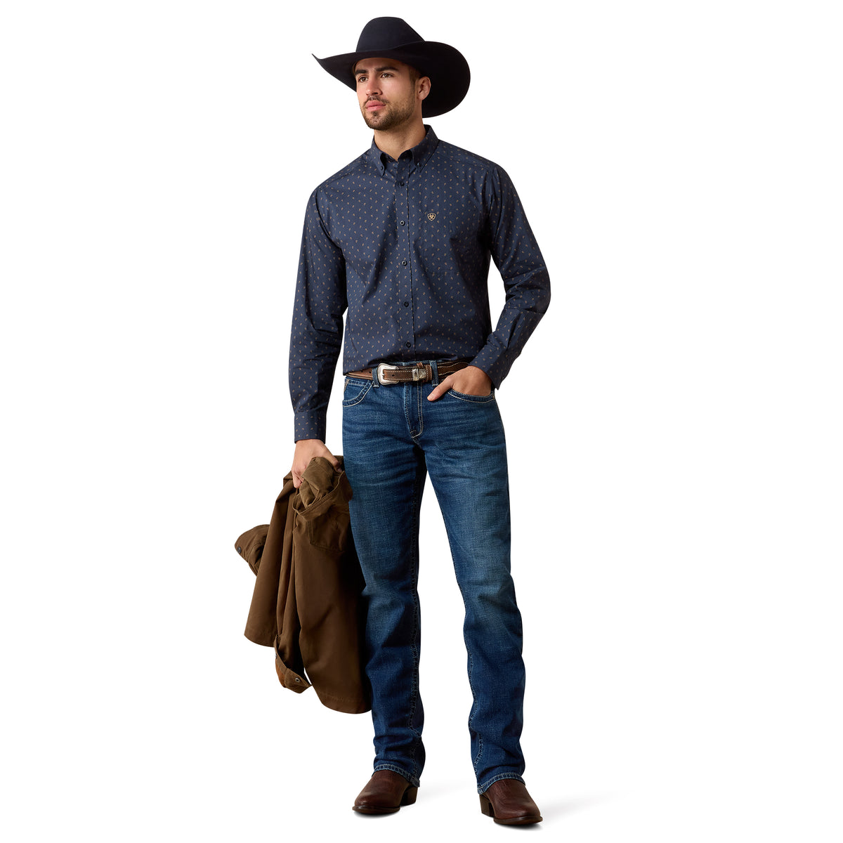 Ariat Men's Canyon Classic Fit Shirt - Blue Night Foulard Print