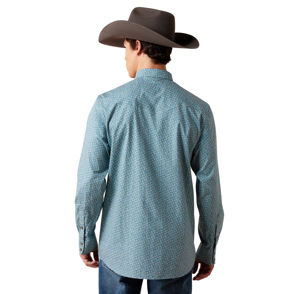 Ariat Men's Wrinkle Free Bram Fitted Snap Shirt - Corsair Blue Floral