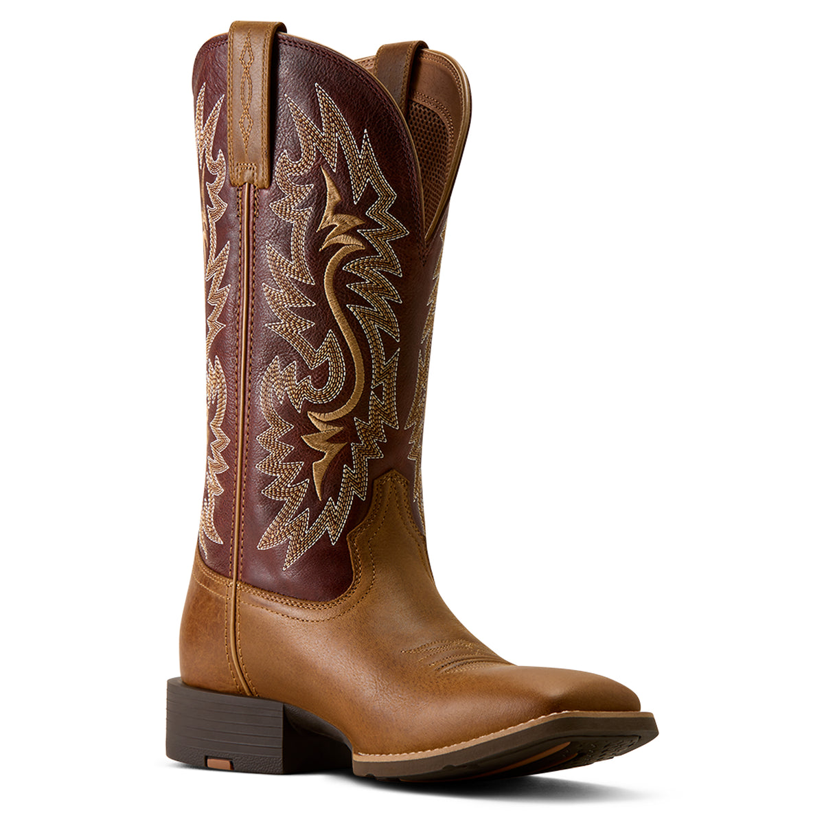 Ariat Men's Sport Colter Wide Square Toe Western Boot - Sorrel Crunch/Roasted Chestnut
