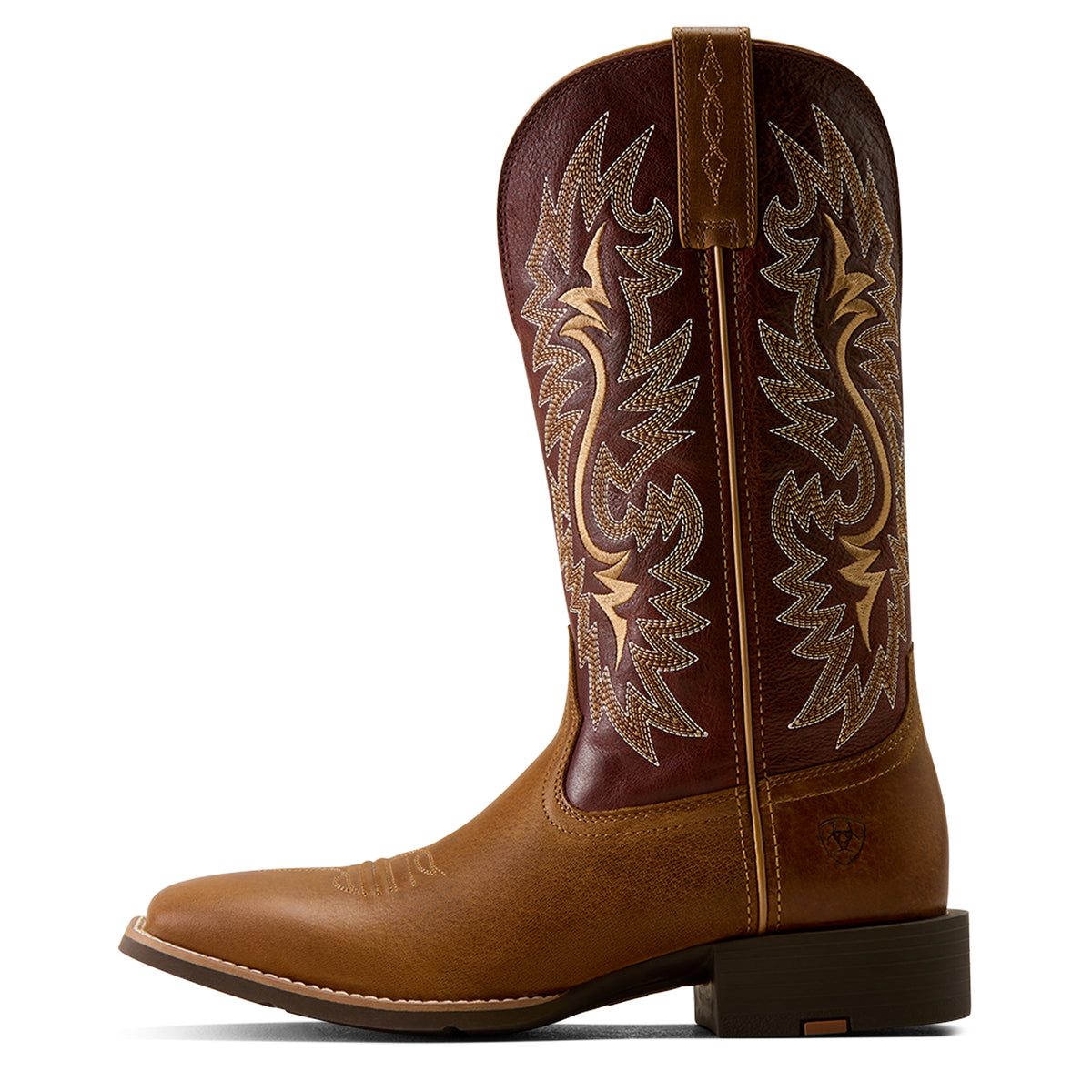 Ariat Men's Sport Colter Wide Square Toe Western Boot - Sorrel Crunch/Roasted Chestnut