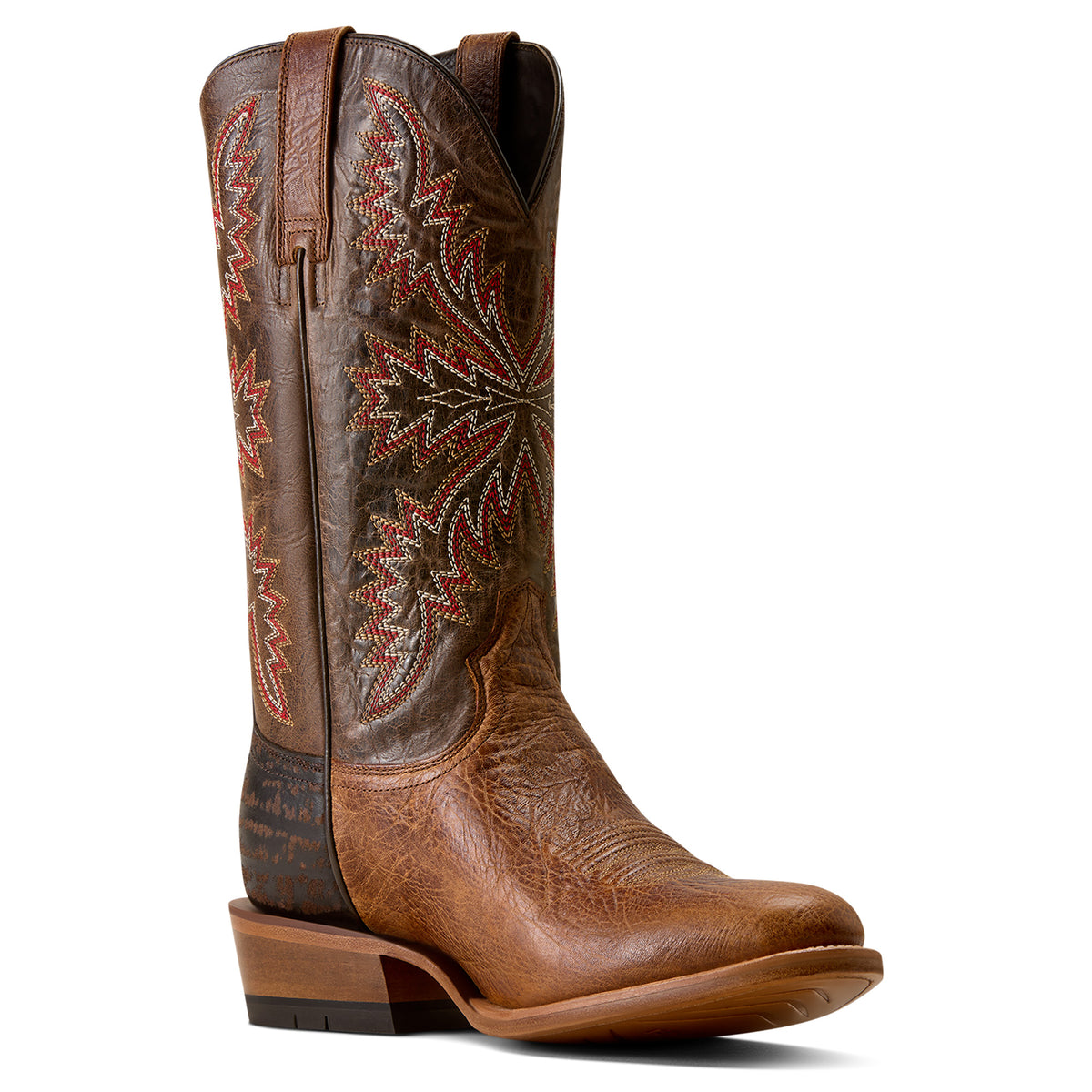 Ariat Men's Futurity Kingpin R Toe Cowboy Boot - Tan Tone/Chocolate Clay