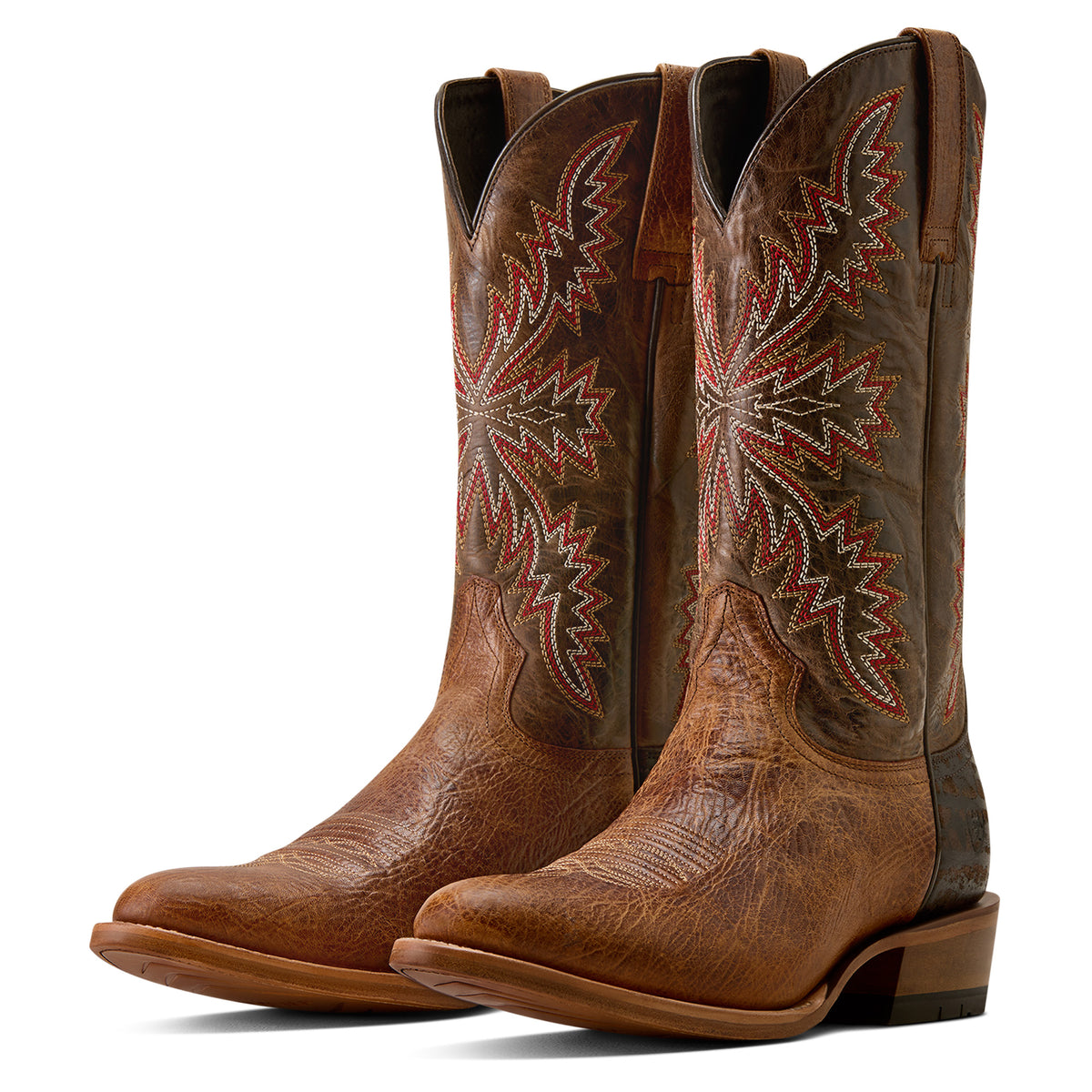 Ariat Men's Futurity Kingpin R Toe Cowboy Boot - Tan Tone/Chocolate Clay