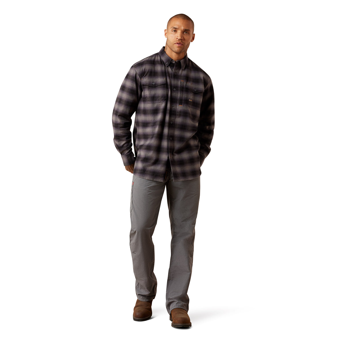 Ariat Men's Rebar Flannel DuraStretch Work Shirt - Black