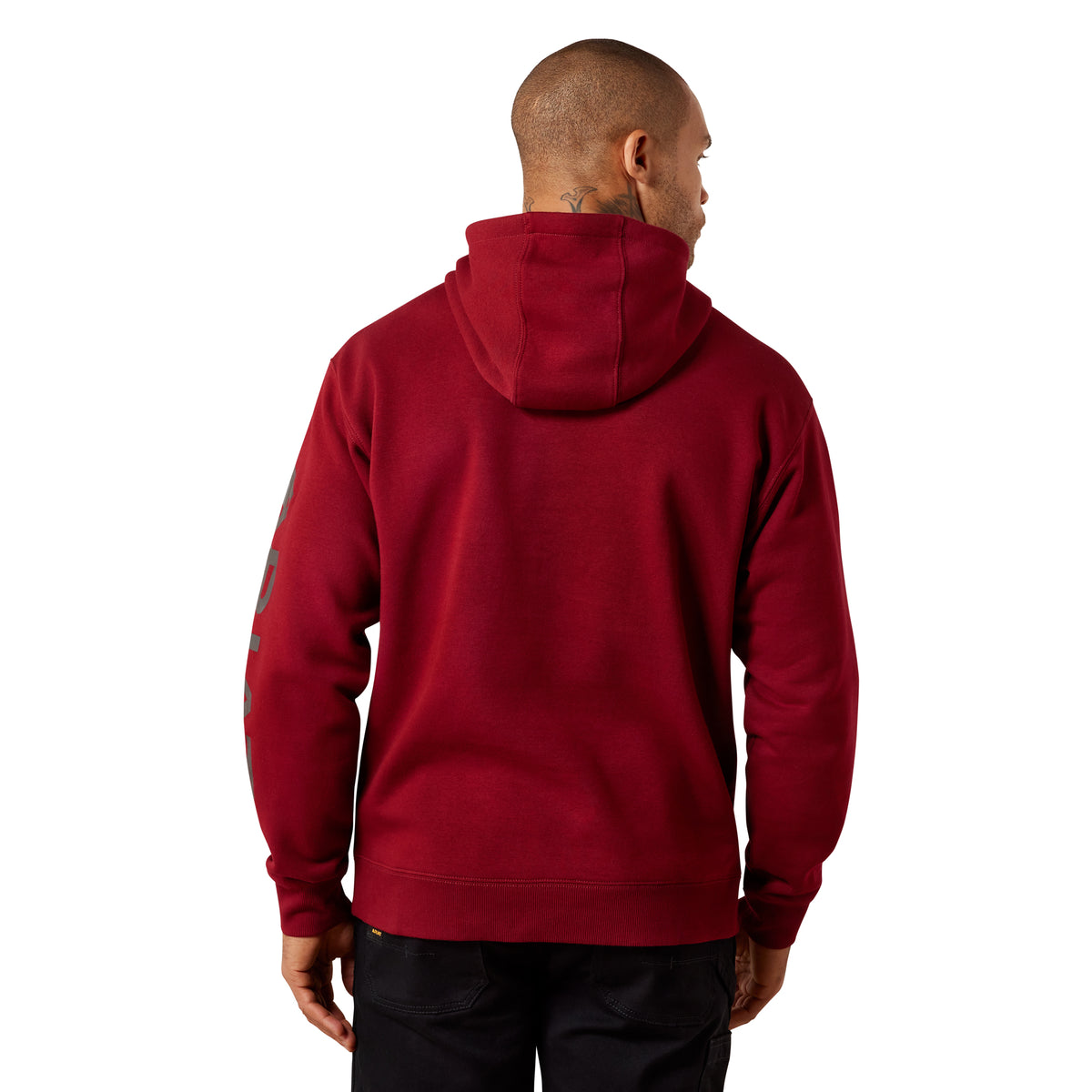 Ariat Men's Rebar Lightweight Logo Hoodie - Pomegranate/Licorice