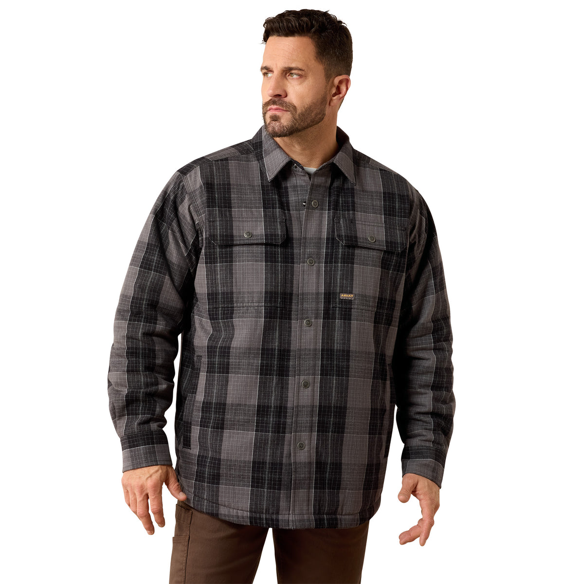 Ariat Men's Rebar Flannel Insulated Shirt Jacket - Black